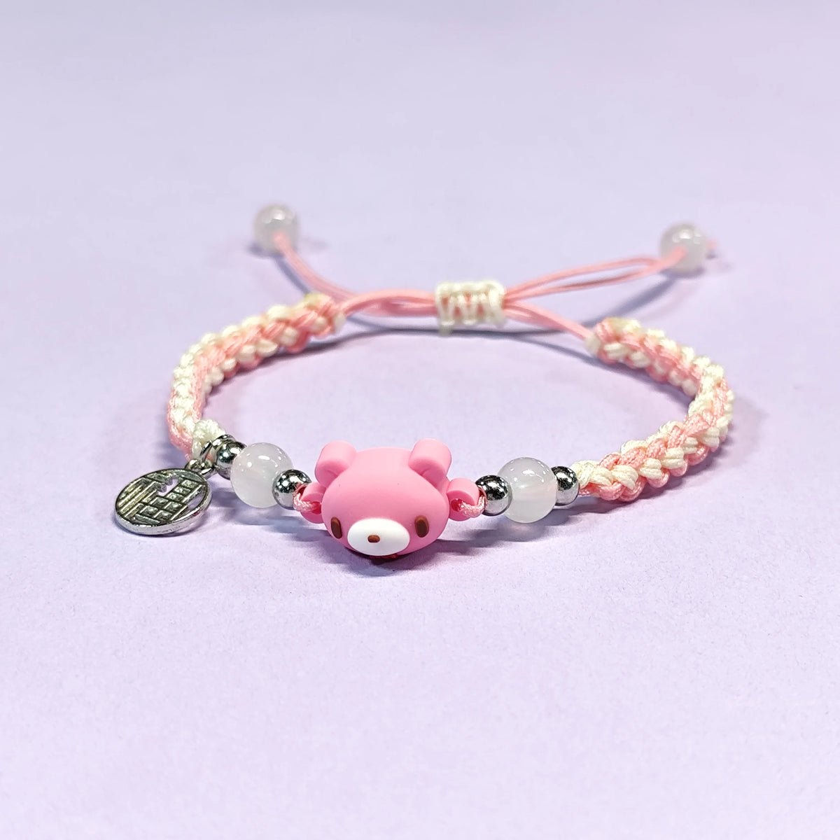 Hand Braided Bracelet Pink Bear — Swuffy