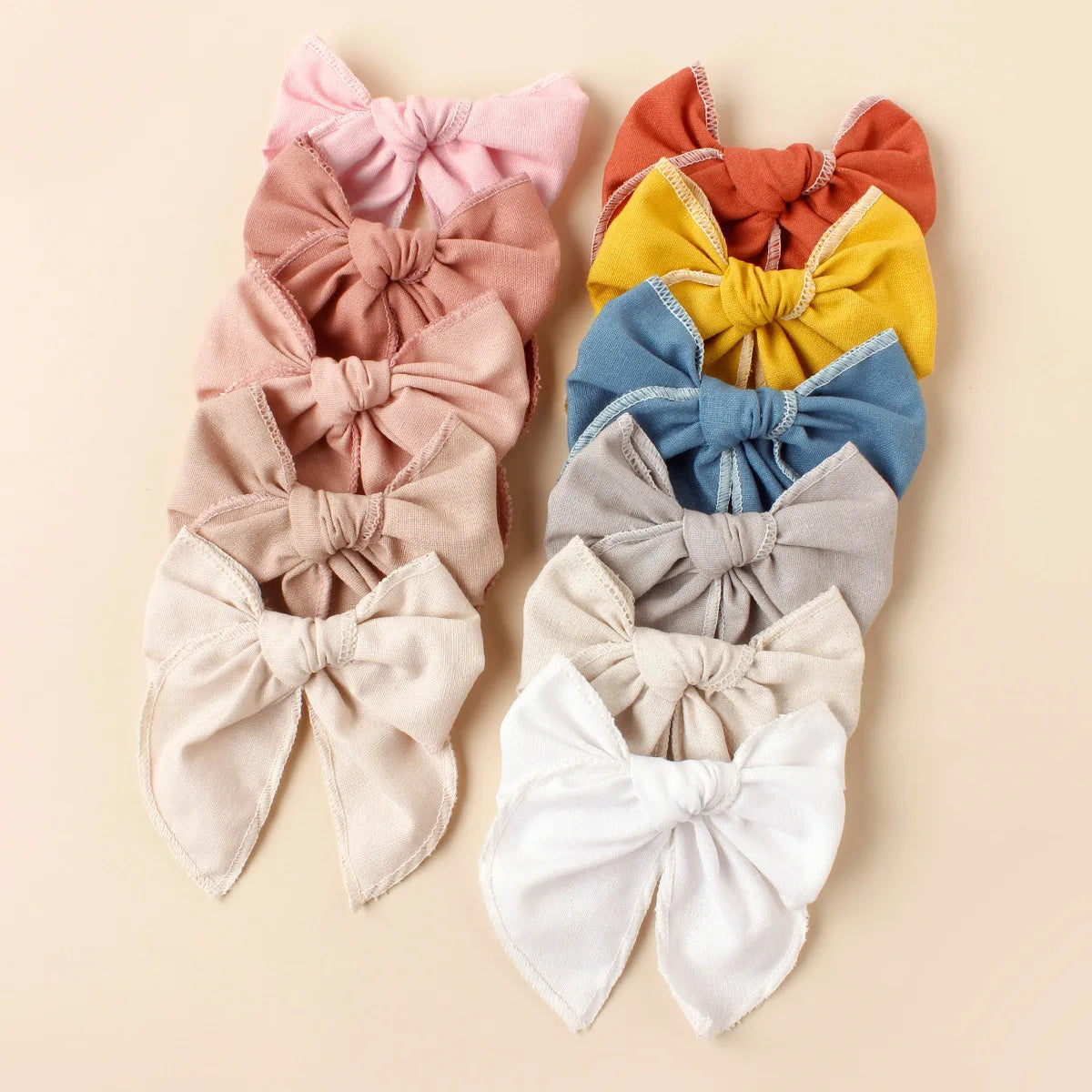Solid Linen Tailcoat Bow Hairpin — Swuffy