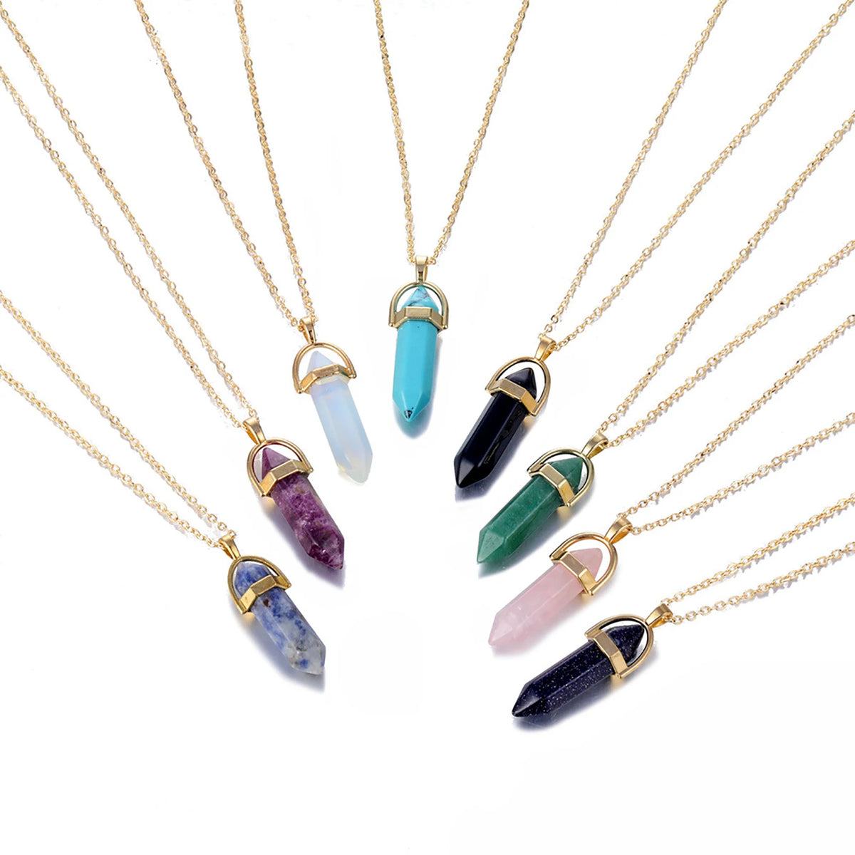 Crystal Stone Pendant Necklace — Swuffy
