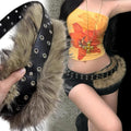 Punk PU Studded Fur Belt — Swuffy