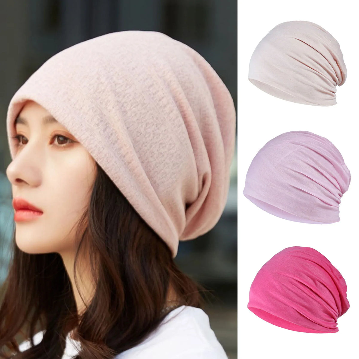 Solid Slouchy Cap Stacked Hat — Swuffy