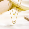 Heart Layered Necklace Stainless Steel — Swuffy