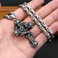 Retro Dragon Cross Necklace Stainless — Swuffy