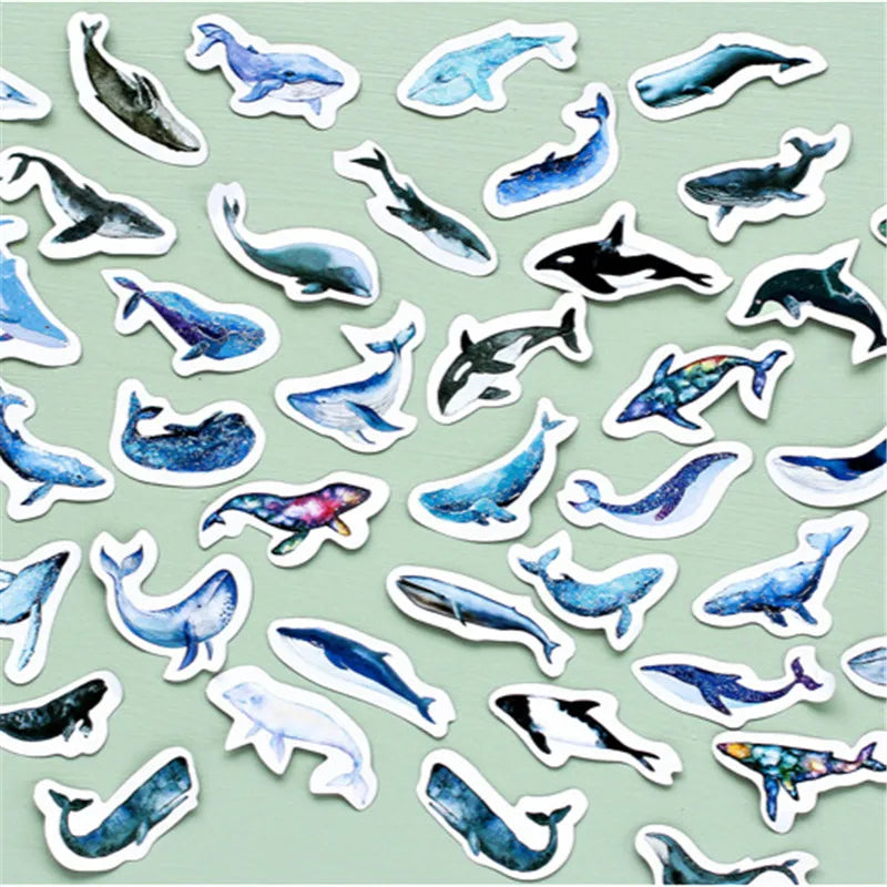 Whale Label Stickers Decorative Stationery — Swuffy