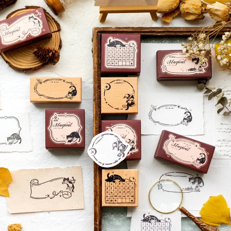 Cute Cat Wooden Stamp — Swuffy