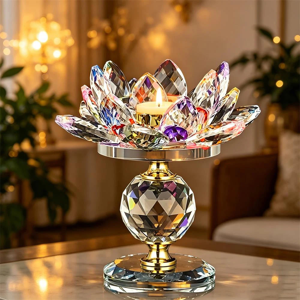 Crystal Lotus Candle Holders Buddha — Swuffy