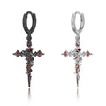 Punk Thorn Rose Cross Earrings — Swuffy