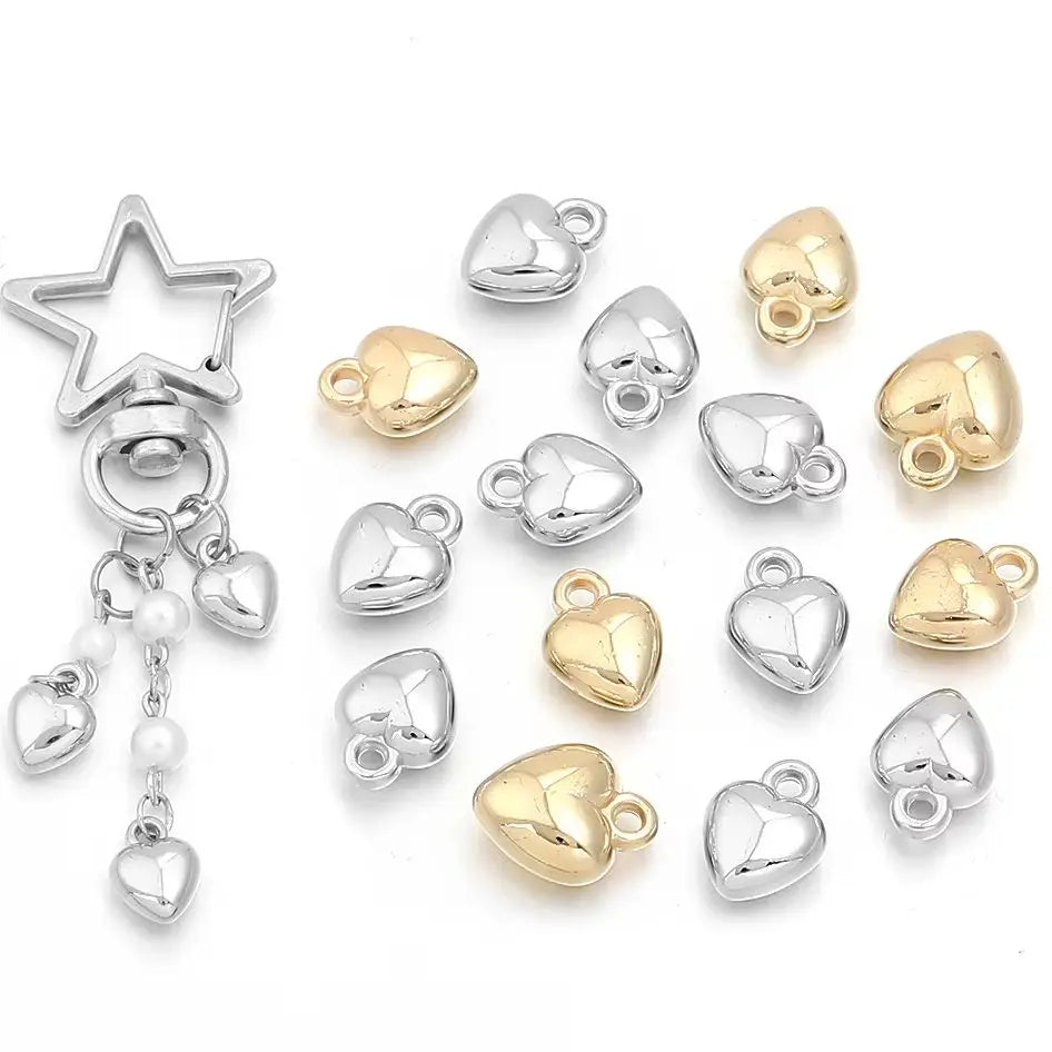 Gold Heart Charms Ccb Plastic — Swuffy