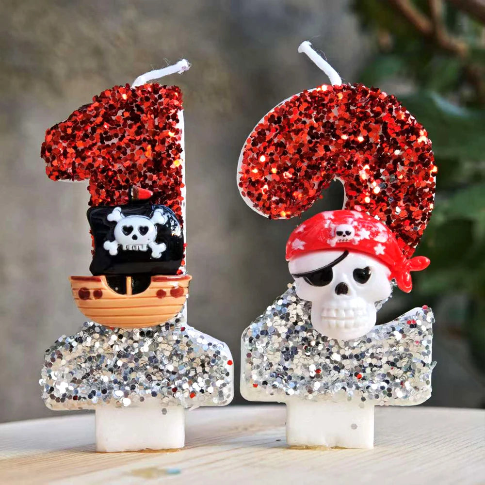 Pirate Ship Theme Candles Number — Swuffy
