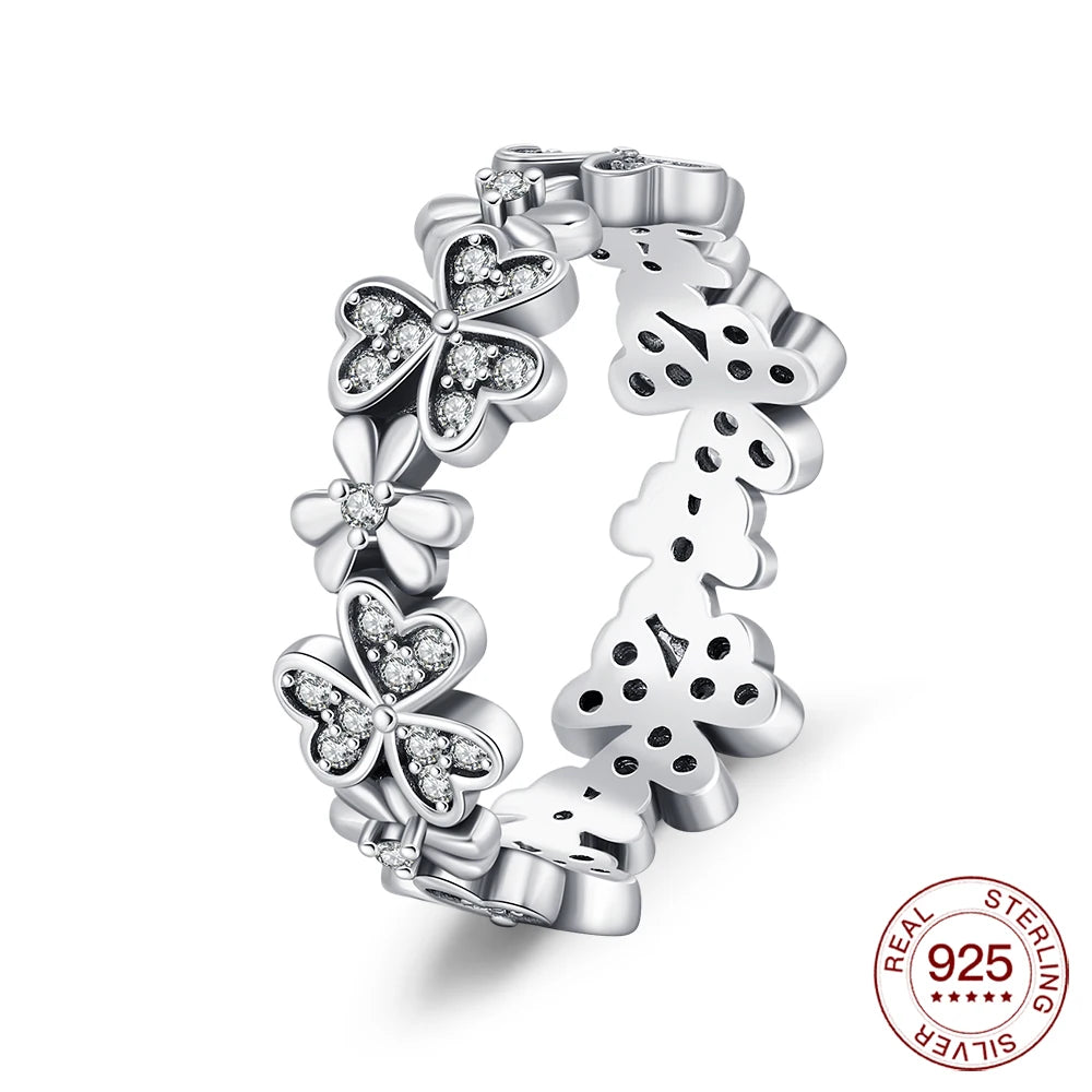 Rings Silver Three Leaf Clover — Swuffy