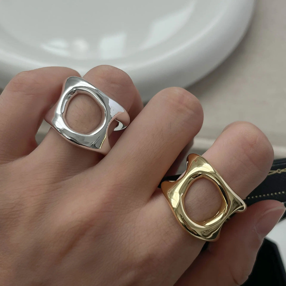 Sterling Silver Rings Geometric Fine — Swuffy