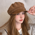 Versatile Short Brim Suede Berets — Swuffy
