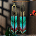 Bohemian Glass Bead String Earrings — Swuffy