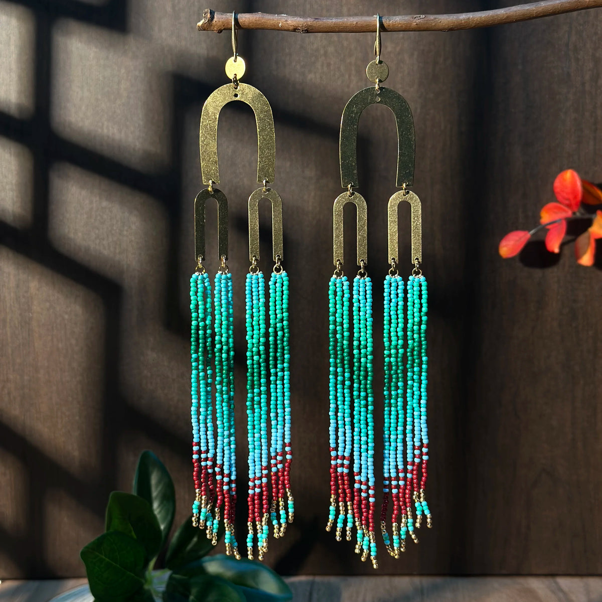 Bohemian Glass Bead String Earrings — Swuffy