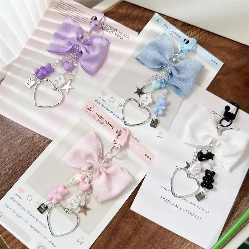 Sweet Bow Bear Heart Keychain — Swuffy