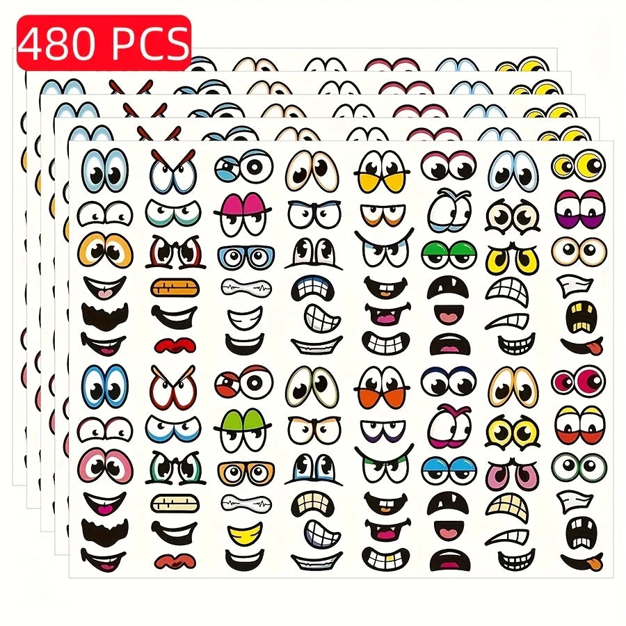 Funny Eyes Mouth Stickers Scrapbooking — Swuffy