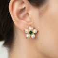 Romantic Brass Floral Stud Earrings — Swuffy