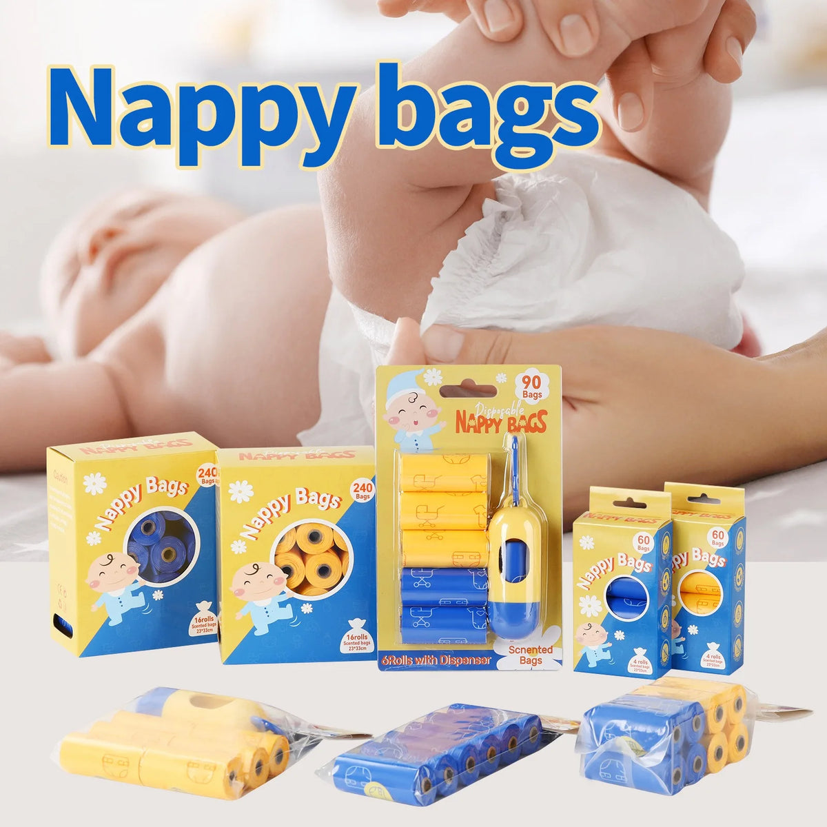 Nuvora Nappy Sacks Scented Diaper Bags Fragranced Nappy — Nuvora