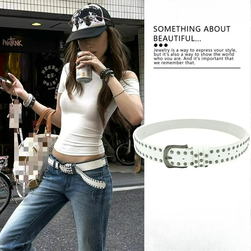 Metal Rivet PU Leather Belt — Swuffy