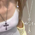 Sliver Long Necklace Vintage Hip — Swuffy