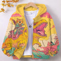 Cartoon Dinosaur Cat Print Hoodie — Swuffy