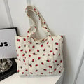 Corduroy Handbag Strawberry Print Beach — Swuffy