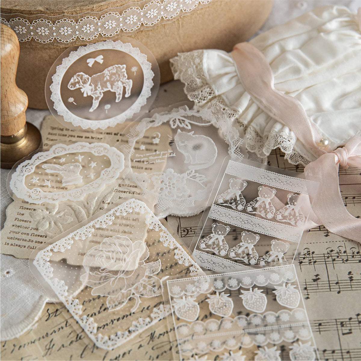Vintage Elegant Lace Pet Stickers — Swuffy