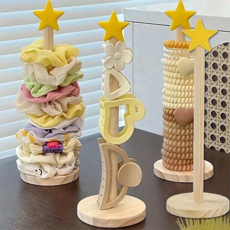Wood Desktop Hair Rope Holder — Swuffy