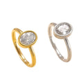 Oval Shaped Zircon Ring Stainless — Swuffy