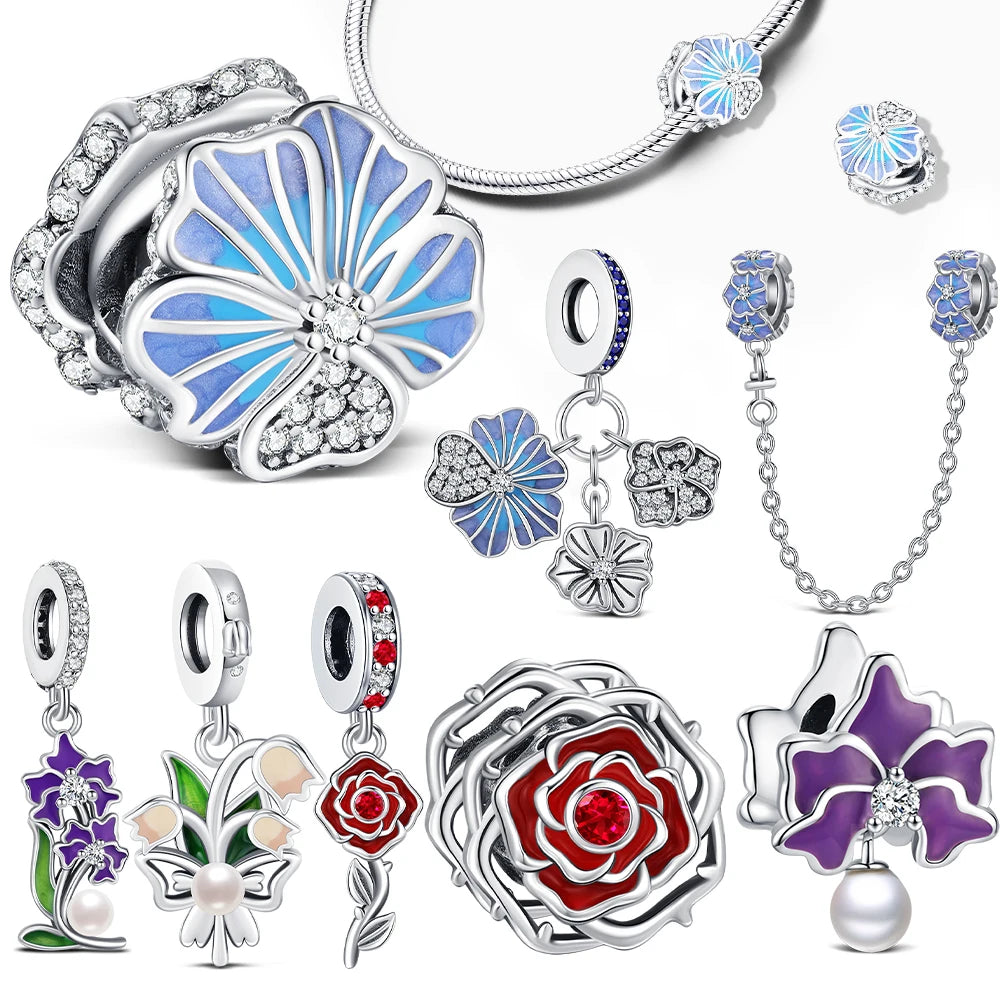 Flower Pendant Sterling Silver Charm — Swuffy