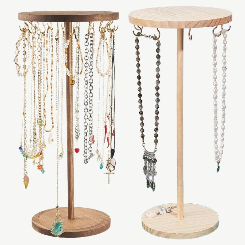 Wooden Jewelry Organizer Golden Hooks — Swuffy