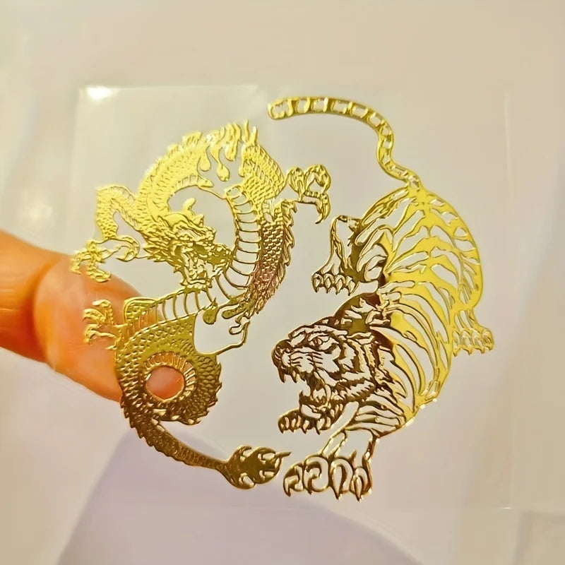 Dragon Vs Tiger Metal Sticker — Swuffy