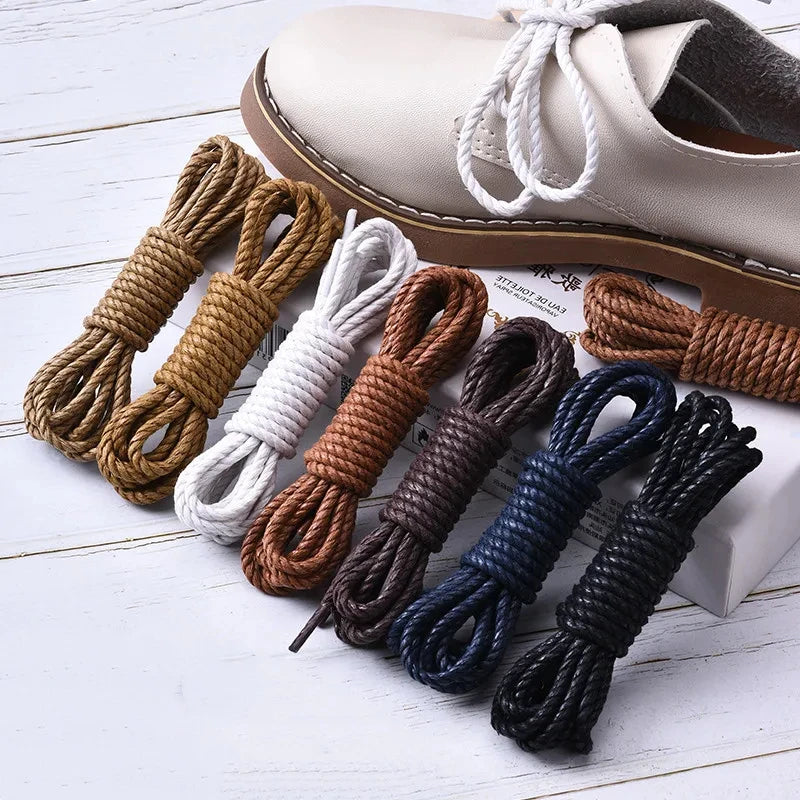 Leather Shoes Laces Round Coarse — Swuffy