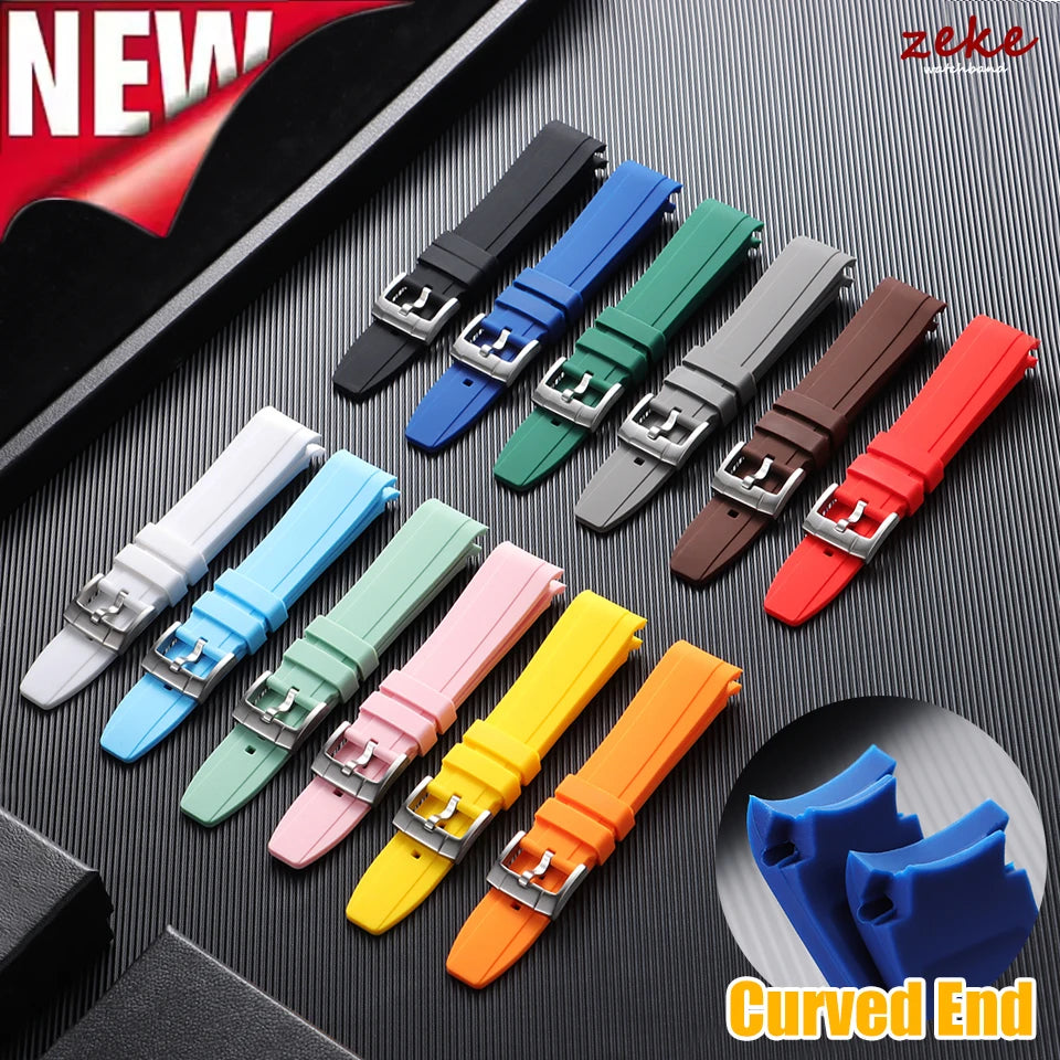 Rubber Straps Curved End Silicone — Swuffy