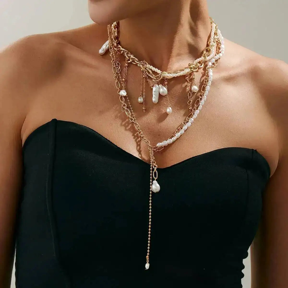 Kunjoe Elegant Imitation Pearl Long — Swuffy