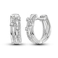 Sterling Silver Earrings Sparkling Layered — Swuffy