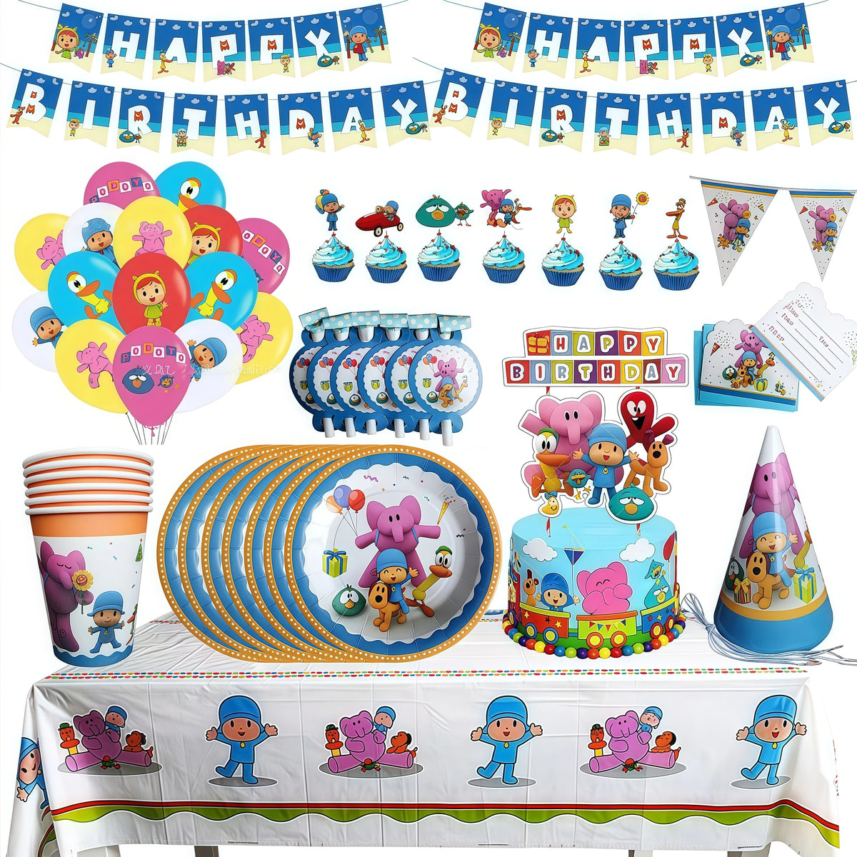 Cartoon Pocoyoes Theme Birthday Party — Swuffy