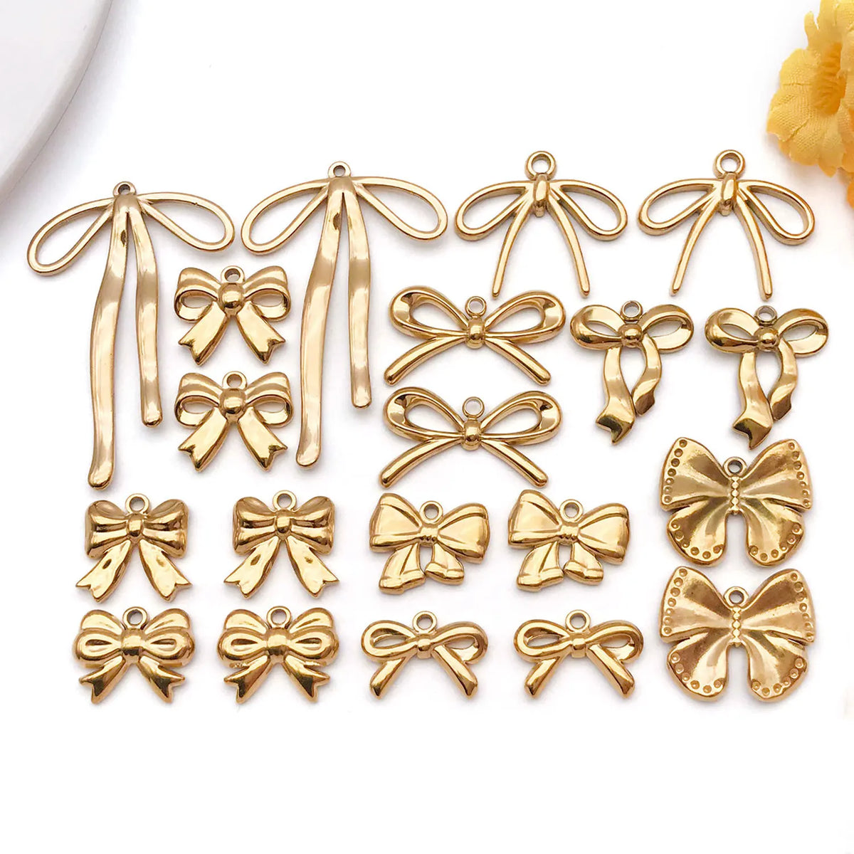 Stainless Steel Bow Charms Metal — Swuffy