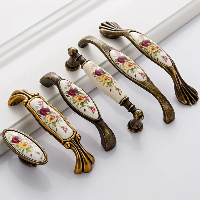 Chinese Ceramic Flower Handles Furniture — Swuffy