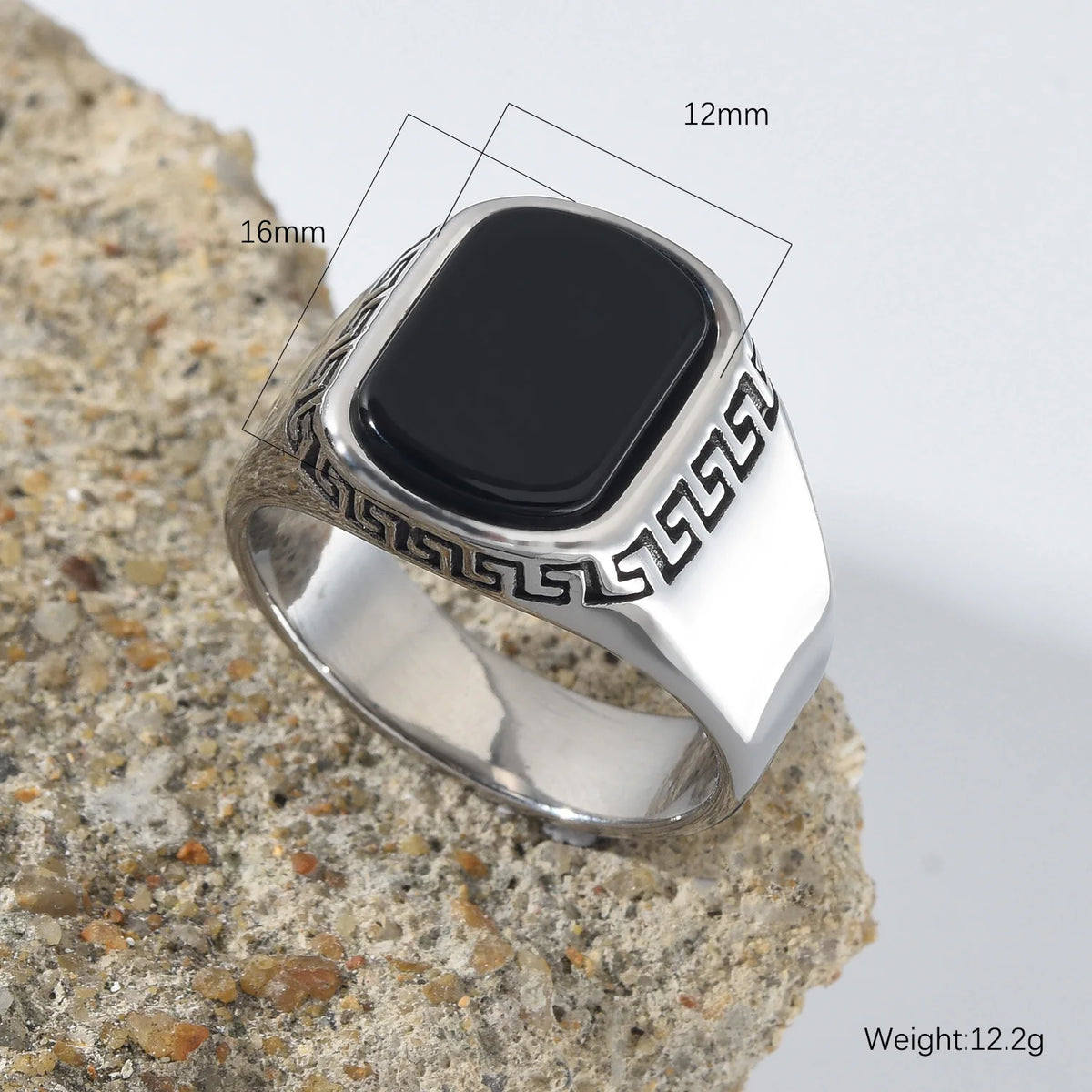 Lstainless Steel Onyx Gild Rings — Swuffy