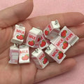 Simulation Strawberry Milk Box Pendant — Swuffy