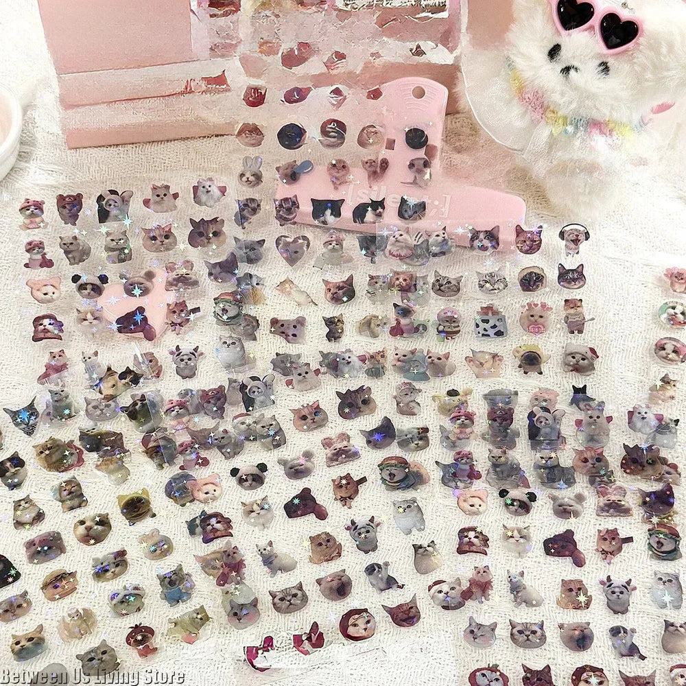 Cat Meme Stickers Glitter Waterproof — Swuffy