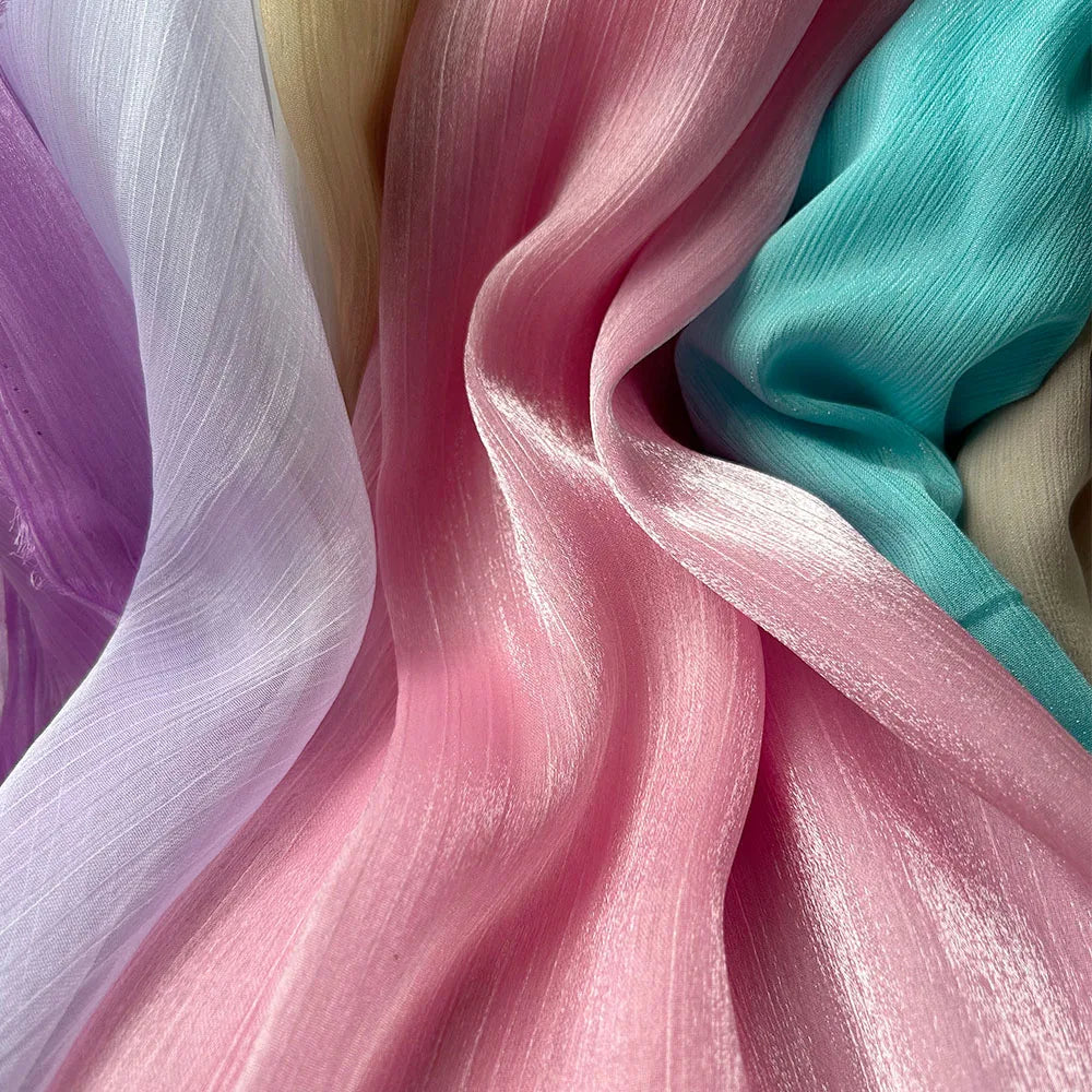 Silver Silk Sheer Crepe Chiffon — Swuffy