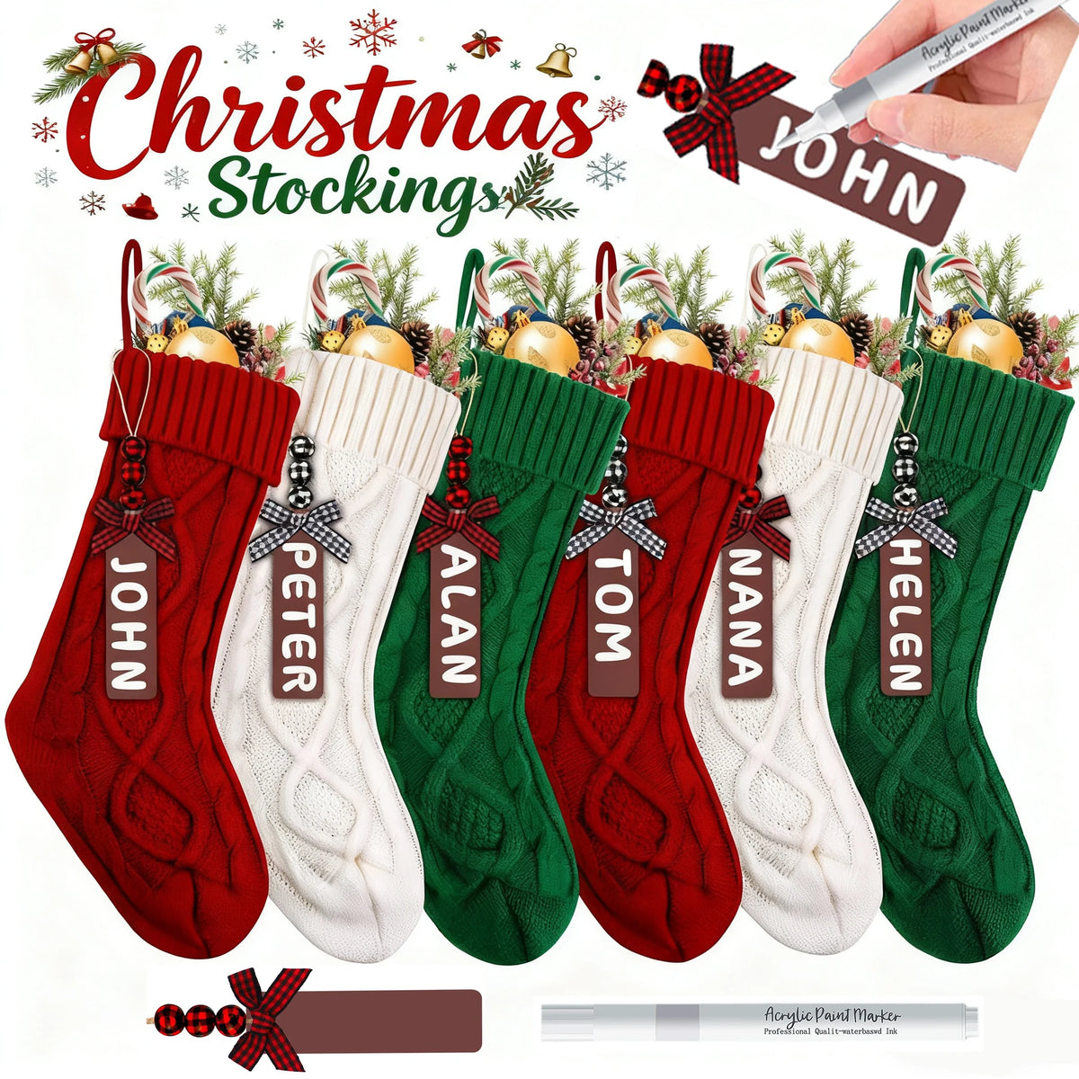 Christmas Stockings Cable Knitted Stocking — Swuffy