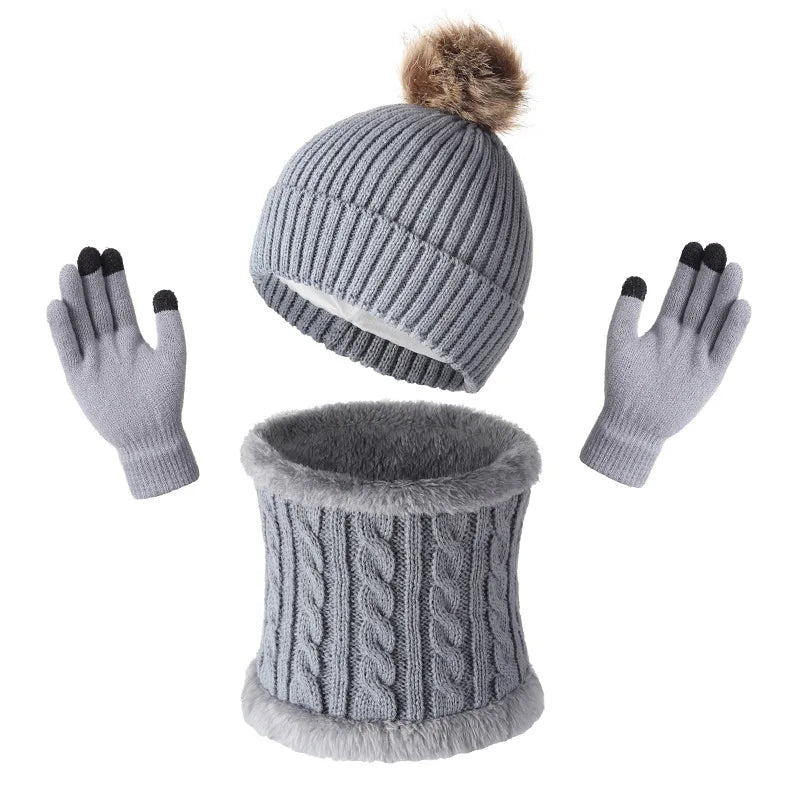 Winter Knitted Scarf Hat Gloves — Swuffy