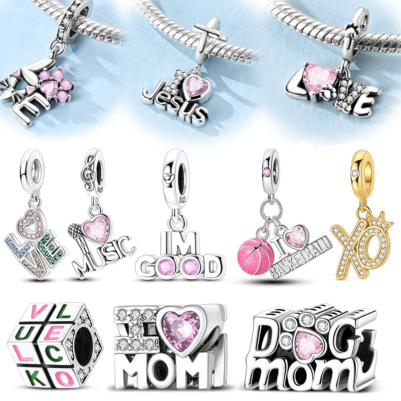 Sterling Silver Charms Basketball Music — Swuffy