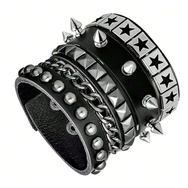 Vintage Leather Bracelets Punk Row — Swuffy
