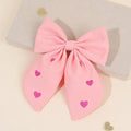 Heart Shaped Embroidery Bow Hair — Swuffy