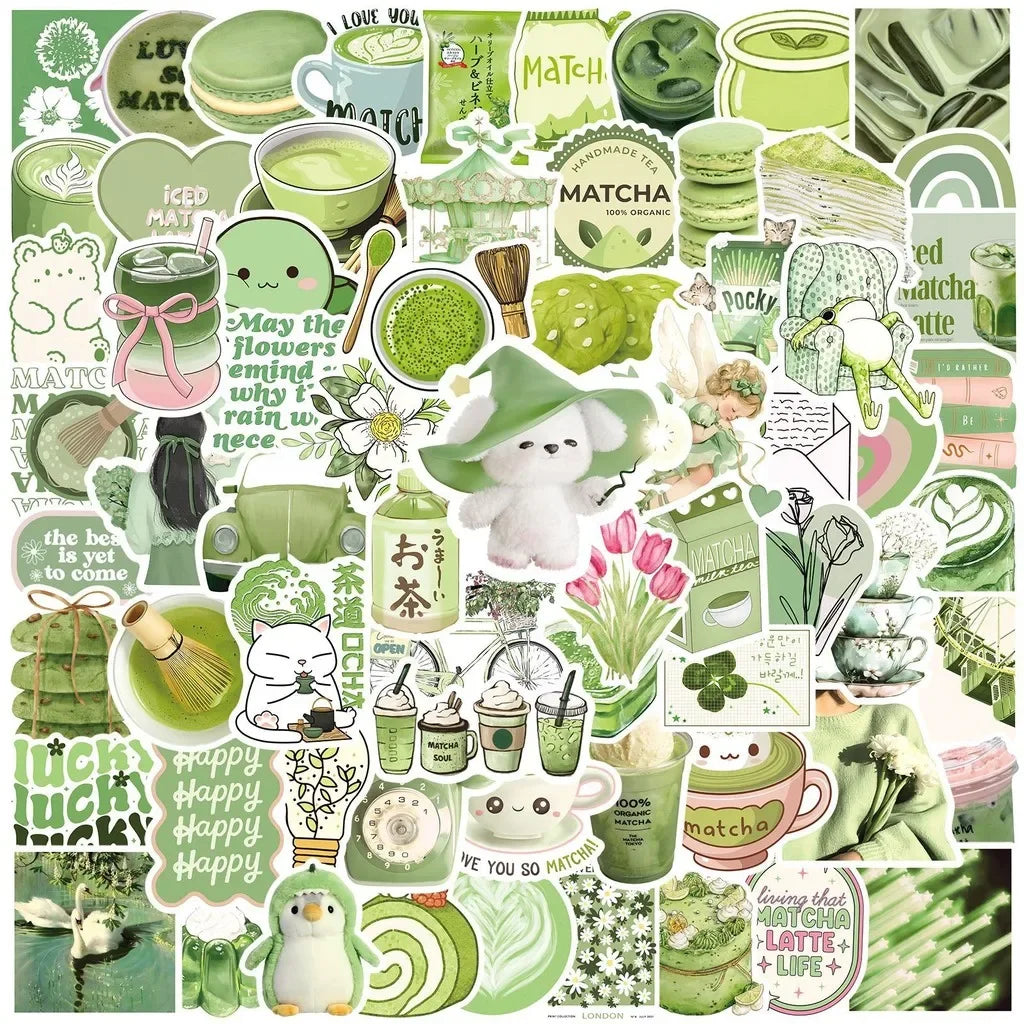 Ins Matcha Girl Stickers Cartoon — Swuffy