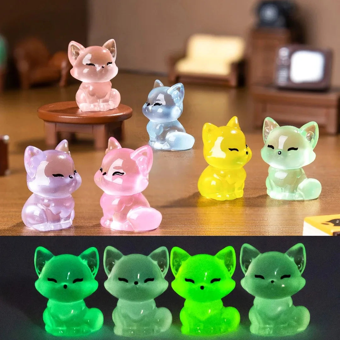 Luminous Resin Foxes Figurines Cartoon — Swuffy
